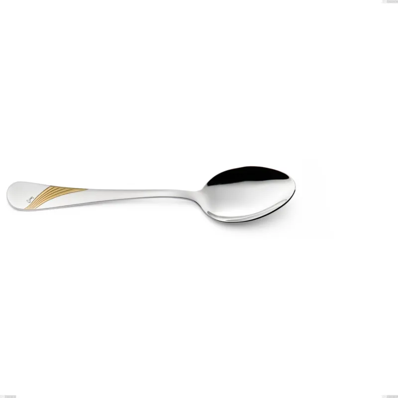 Promozione Esclusiva Cucchiaio da tavola, minestra Milano Inciso Oro , 18/10 (AISI304) finitura inox lucido e oro Acciaio lucido e oro , spessore 2,5 mm mm, lunghezza 205 mm Eme Posaterie