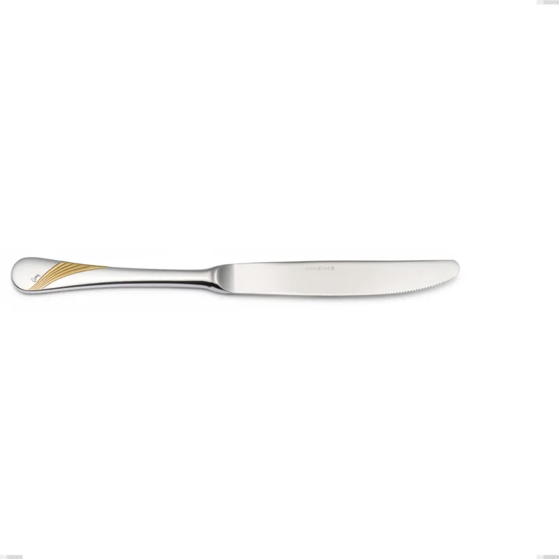Coltello tavola Milano Inciso Oro , 18/10 (AISI304) finitura inox lucido e oro Acciaio lucido e oro , spessore 2,5 mm mm, lunghezza 240 mm Eme Posaterie Pagamento Sicuro