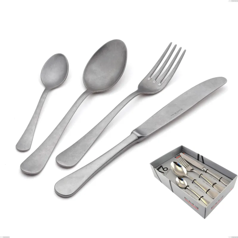 Miglior Prezzo Confezione vetrina 16 pezzi milano retro, Acciaio inox (Aisi 304) vintage Eme Posaterie