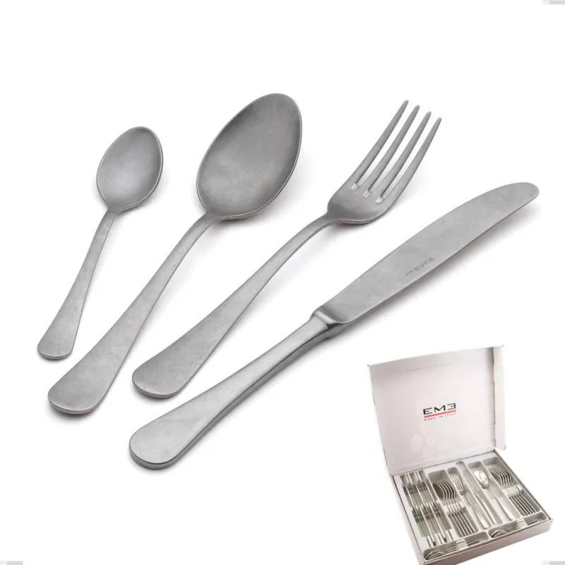 Cofanetto 24 pezzi milano retro, Acciaio inox (Aisi 304) vintage Eme Posaterie Offerta Del Giorno