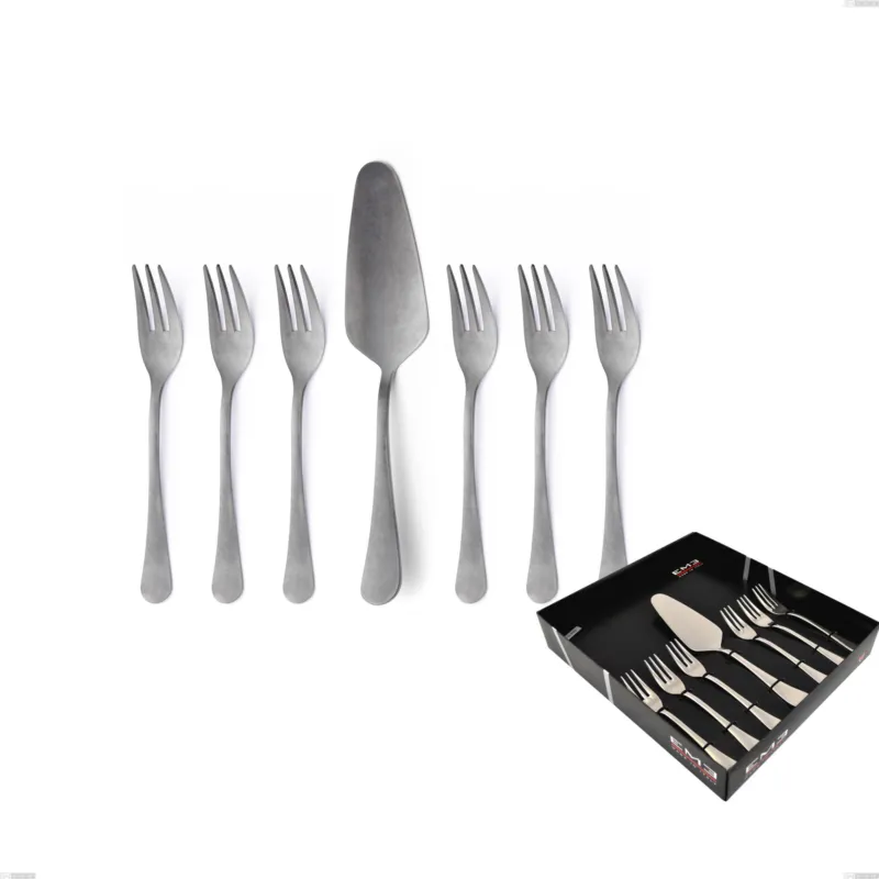 Non Perdere Confezione vetrina 7 pezzi dolce milano retro, Acciaio inox (Aisi 304) vintage Eme Posaterie