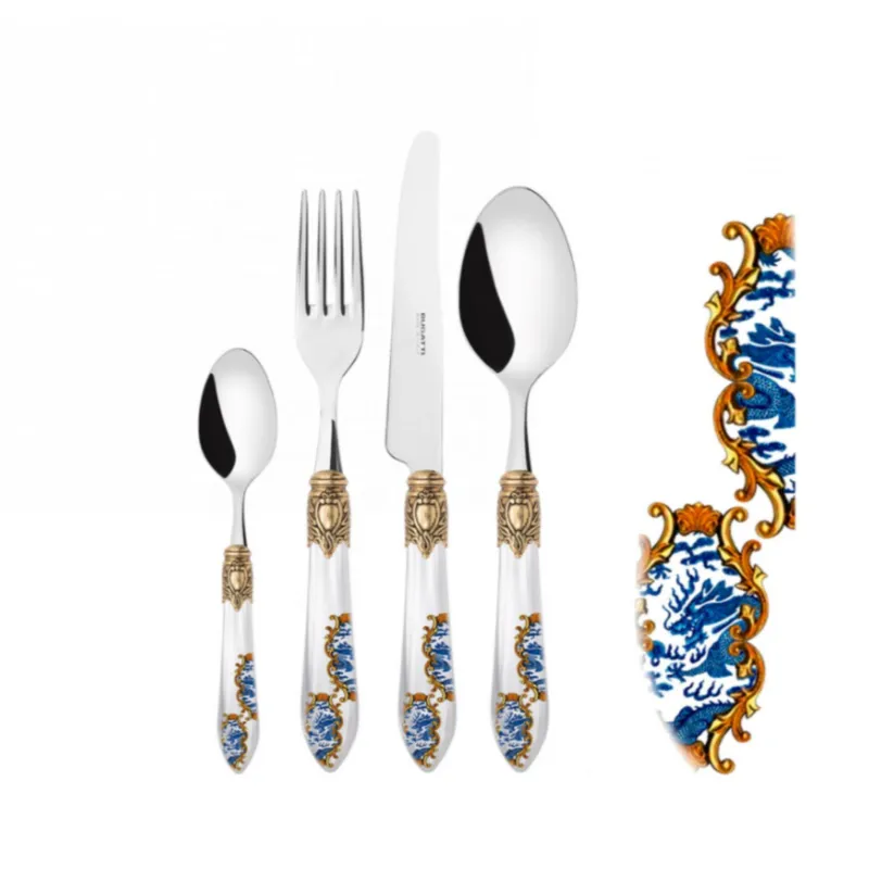 Set 24 pezzi in scatola regalo con finestra colore Bianco OXFORD ARMONIA - finitura Madreperla BUGATTI , acciaio 18.10 manico in acrilico Casa bugatti Economico