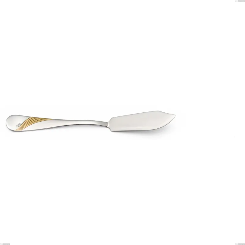 Spedito Oggi Coltello pesce Milano Inciso Oro , 18/10 (AISI304) finitura inox lucido e oro Acciaio lucido e oro , spessore 2,5 mm mm, lunghezza 192 mm Eme Posaterie