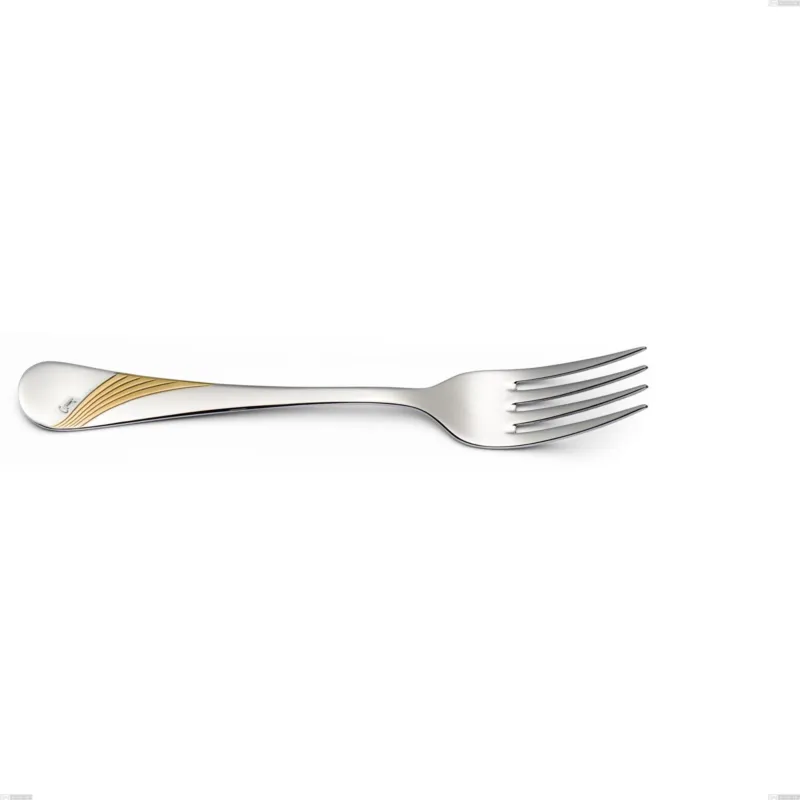 Offerta Forchetta da servizio Milano Inciso Oro , 18/10 (AISI304) finitura inox lucido e oro Acciaio lucido e oro , spessore 2,5 mm mm, lunghezza 233 mm Eme Posaterie