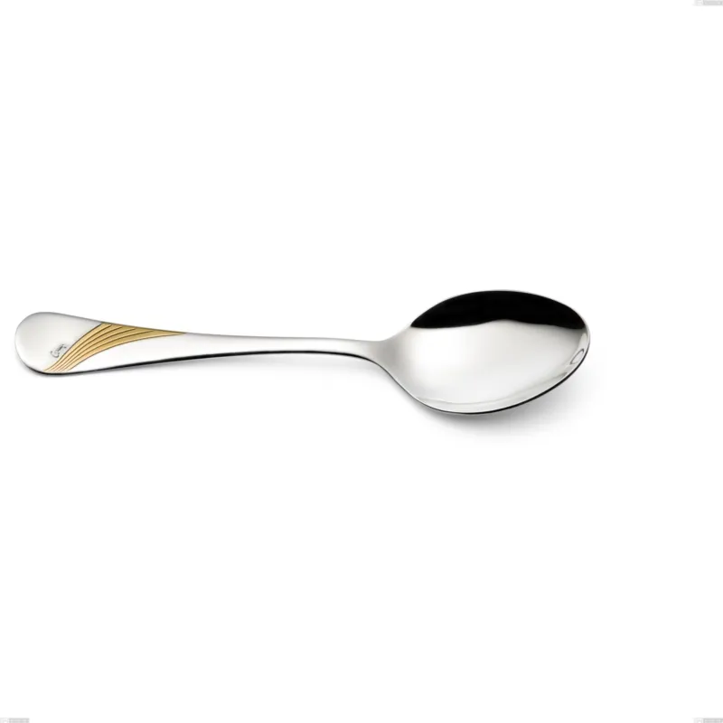 Super Prezzo Cucchiaio da servizio Milano Inciso Oro , 18/10 (AISI304) finitura inox lucido e oro Acciaio lucido e oro , spessore 2,5 mm mm, lunghezza 233 mm Eme Posaterie