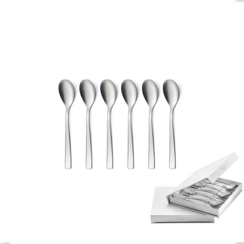 Ultima Occasione Confezione a libro 6 pezzi cucchiaini caffè etoile sabbiato, Acciaio inox 18/10 18/10 (AISI304) sabbiato Eme Posaterie