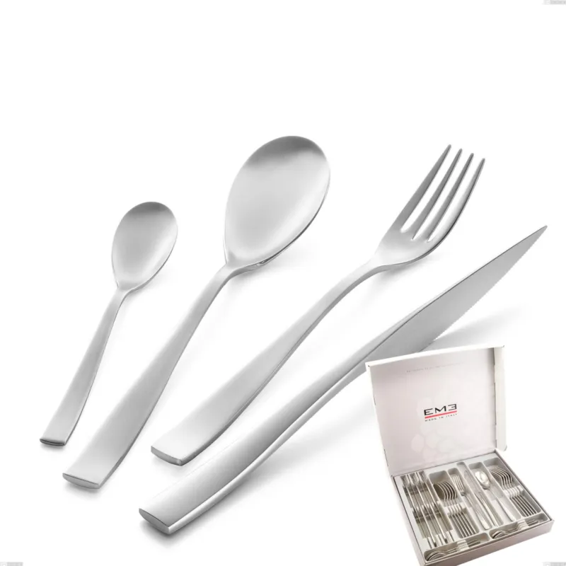 Promo Stagionale Cofanetto 24 pezzi etoile sabbiato, Acciaio inox 18/10 18/10 (AISI304) sabbiato Eme Posaterie
