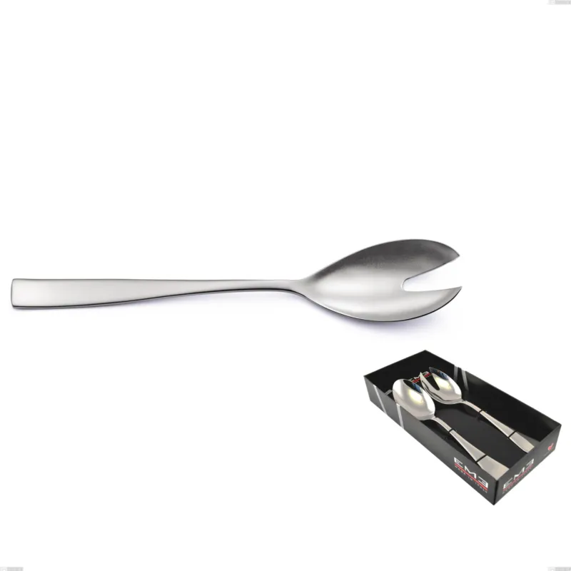 Direttamente Dal Produttore Confezione vetrina 2 pezzi insalata etoile sabbiato, Acciaio inox 18/10 18/10 (AISI304) sabbiato Eme Posaterie