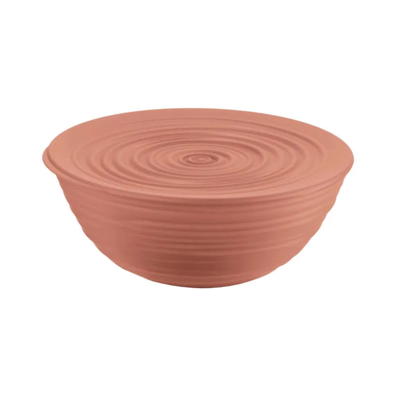 Promozione Esclusiva Contenitore con Coperchio, M Tierra riciclando bottiglie di plastica Ø 18xh7,6 cm - 1090cc Post Consumed Recycled Poliestereastic Terracotta Guzzini