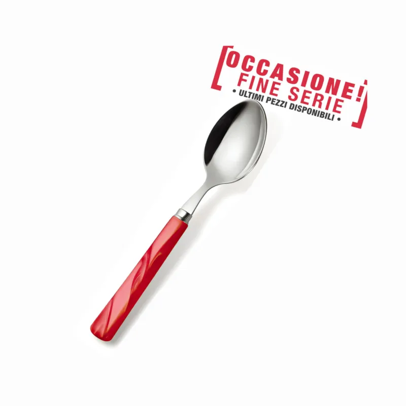 Consegna Rapida Cucchiaino da caffè PERLA ROSSO 18.10 (AISI 304) manico perlato lavabili in lavastoviglie Rosso Eme Posaterie