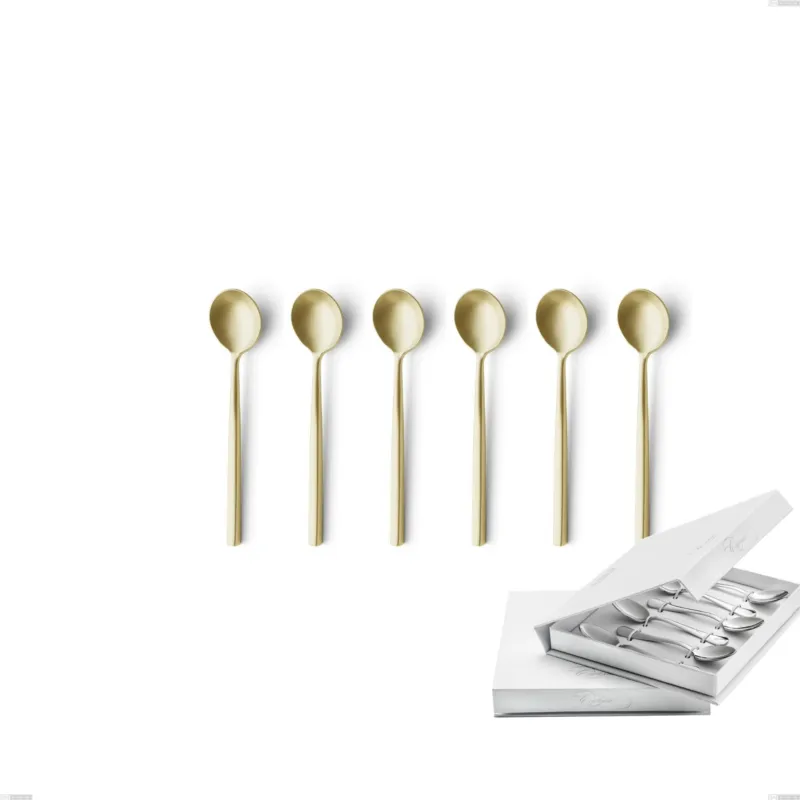 A Buon Prezzo Confezione a libro 6 pezzi cucchiaino moka Kyoto Sabbiato Champagne, Acciaio inox (Aisi 304) inox sabbiato Eme Posaterie