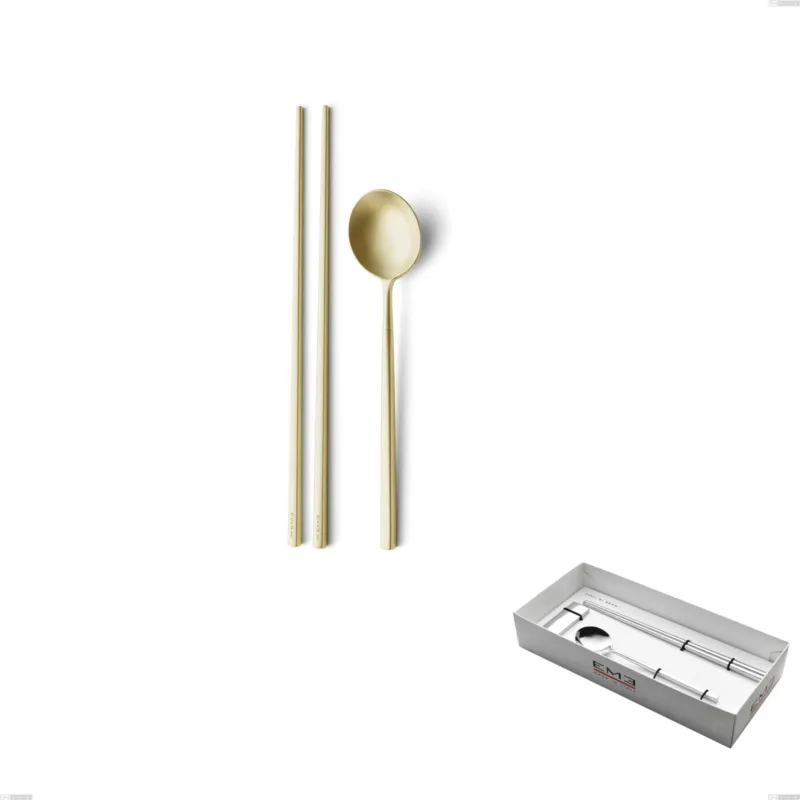 Set Sushi per 1 persona in confezione vetrina Kyoto Sabbiato Champagne, Acciaio inox (Aisi 304) inox sabbiato Eme Posaterie Ultime Pezzi