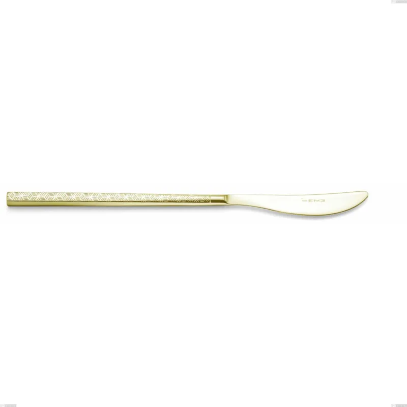 Bestseller Coltello tavola Kyoto Origami Tin Gold, Acciaio inox (Aisi 304) trattamento pvd acciaio lucido, lunghezza 229 mm Eme Posaterie