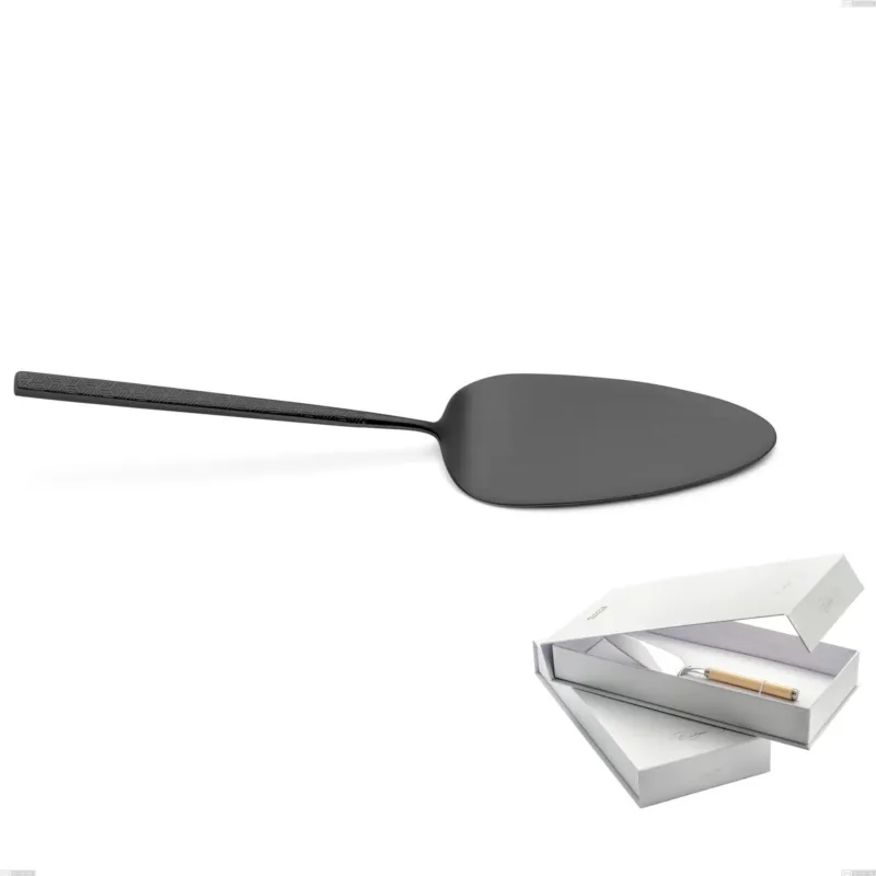 Confezione a libro 1 pezzo pala torta Kyoto Origami Black, Acciaio inox (Aisi 304) trattamento pvd acciaio lucido Eme Posaterie Quantità Limitata