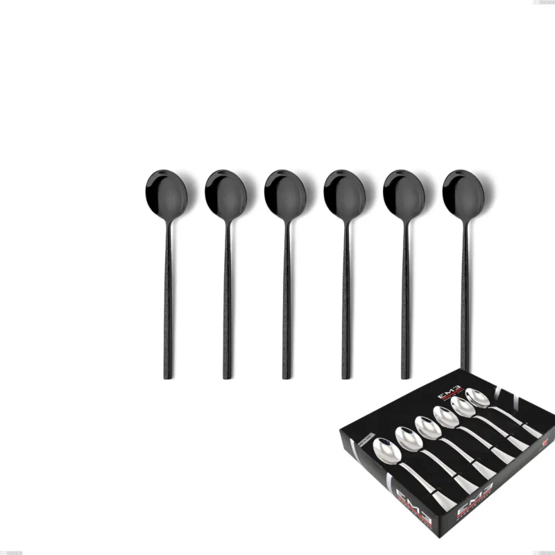 Saldi Confezione vetrina 6 pezzi caffè Kyoto Origami Black, Acciaio inox (Aisi 304) trattamento pvd acciaio lucido Eme Posaterie