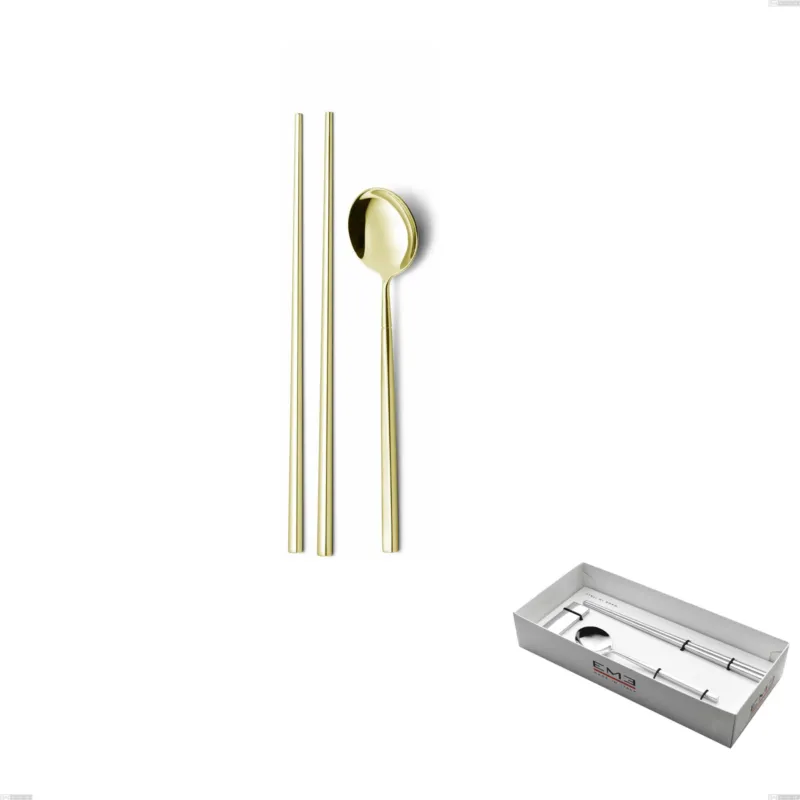 Vendita Finale Set Sushi per 1 persona in confezione vetrina Kyoto Tin Gold, Acciaio inox (Aisi 304) trattamento pvd acciaio lucido Eme Posaterie