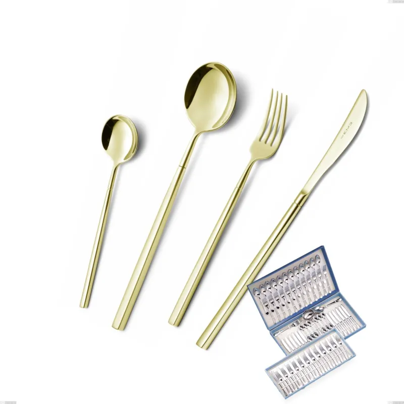 Acquista Ora Astuccio 75 pezzi Kyoto Tin Gold, Acciaio inox (Aisi 304) trattamento pvd acciaio lucido Eme Posaterie