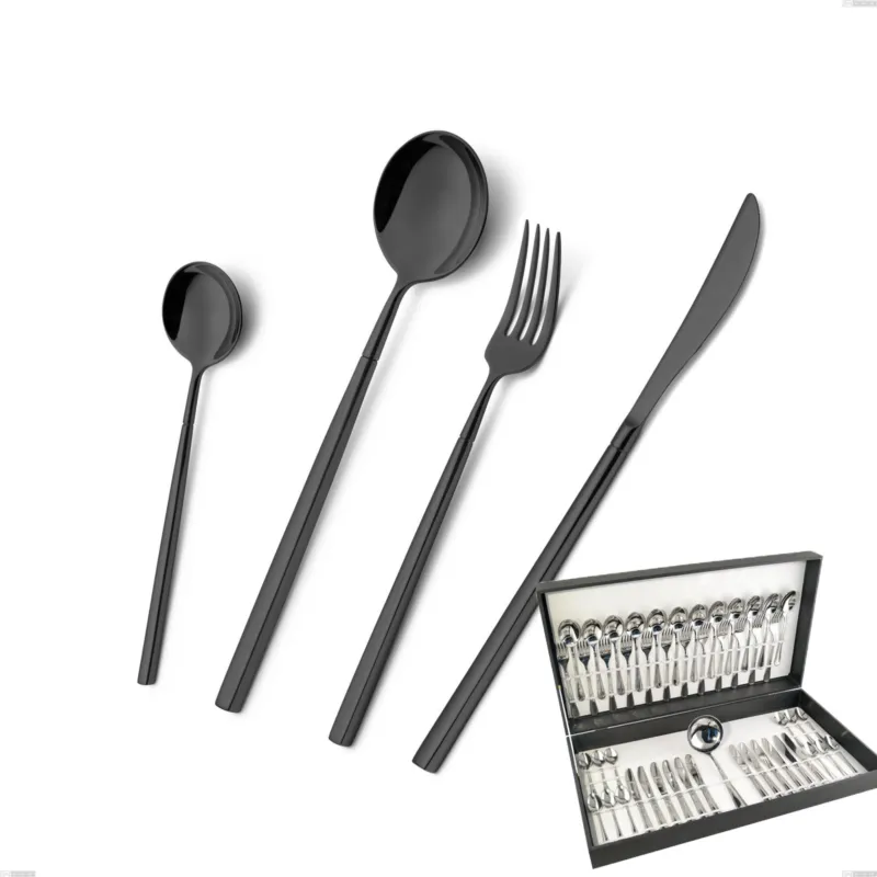 Subito Disponibile Astuccio 49 pezzi Kyoto Black, Acciaio inox (Aisi 304) trattamento pvd acciaio lucido Eme Posaterie
