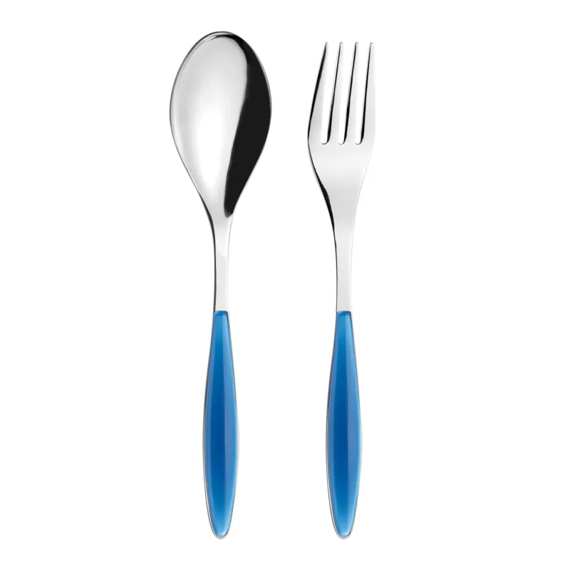 Solo Oggi Confezione due pezzi Posate a Servire FEELING GUZZINI manicatura in ABS BLU 236 mm composizione Cucchiaione e Forchettone e in scatolata regalo Guzzini