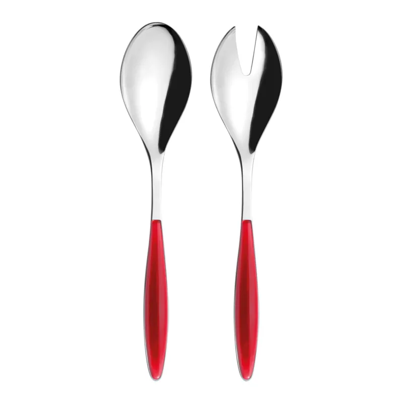 Spedito Oggi Confezione due pezzi Posate a Servire FEELING GUZZINI manicatura in ABS 236 mm composizione Rosso Cucchiaione e Forchettone e in scatolata regalo Guzzini