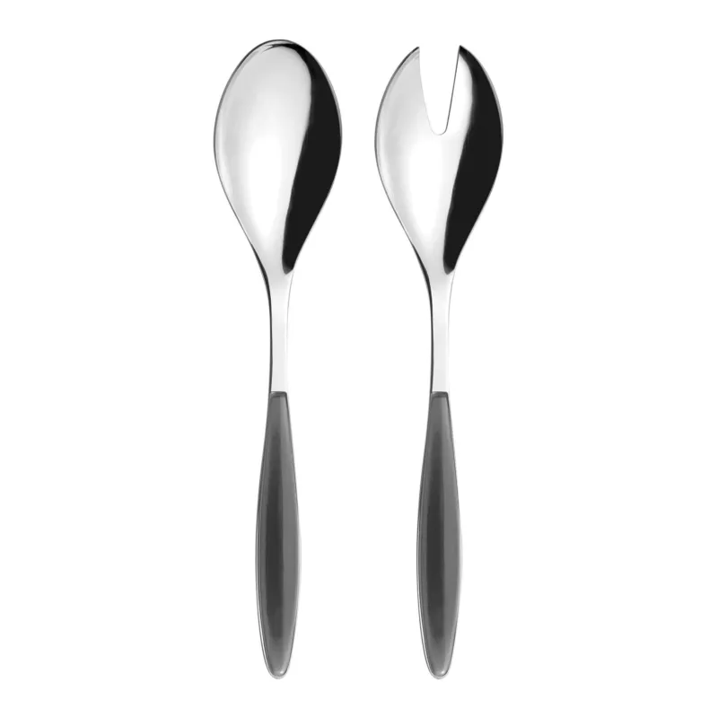 Soddisfatti O Rimborsati Coppia insalata Linea Feeling Guzzini , Acciaio inox 18.10 lunghezza 234 mm manici in acrilico Grigio in confezione regalo Guzzini