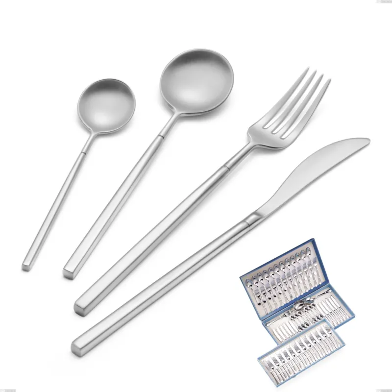 Solo Oggi Astuccio 75 pezzi Kyoto Sabbiato, Acciaio inox (Aisi 304) inox sabbiato Eme Posaterie