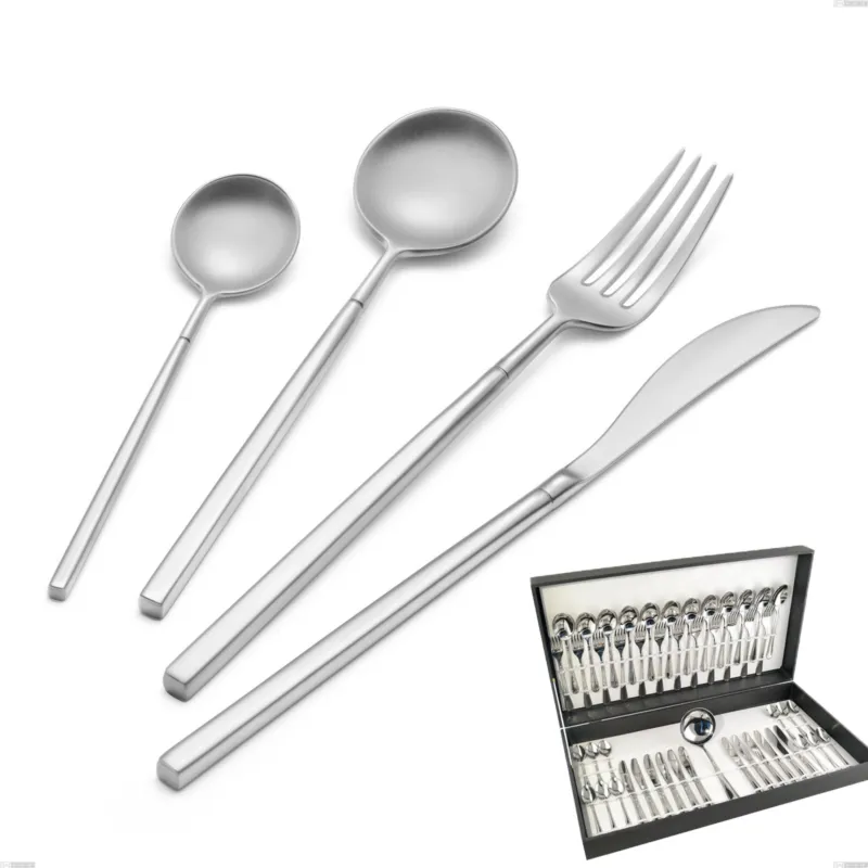 Bestseller Astuccio 49 pezzi Kyoto Sabbiato, Acciaio inox (Aisi 304) inox sabbiato Eme Posaterie