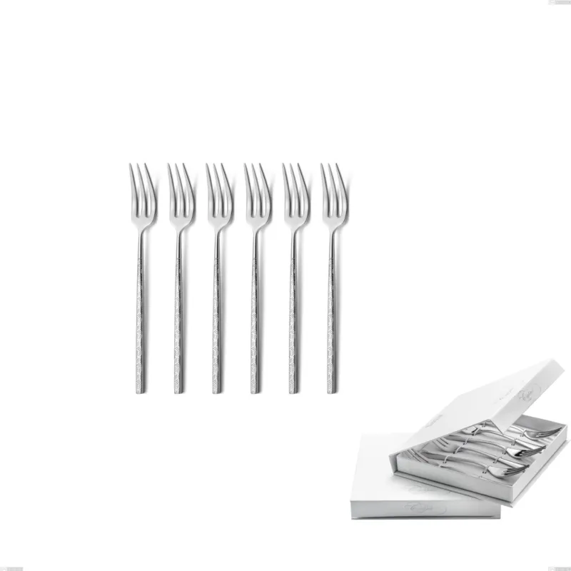 Confezione a libro 6 pezzi forchette dolce Kyoto Origami, Acciaio inox (Aisi 304) inox lucido Eme Posaterie Promozione Esclusiva