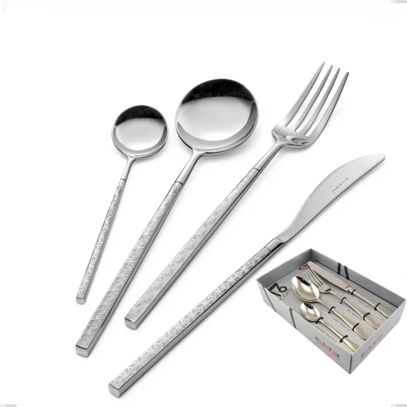Confezione vetrina 16 pezzi Kyoto Origami, Acciaio inox (Aisi 304) inox lucido Eme Posaterie Offerta Speciale