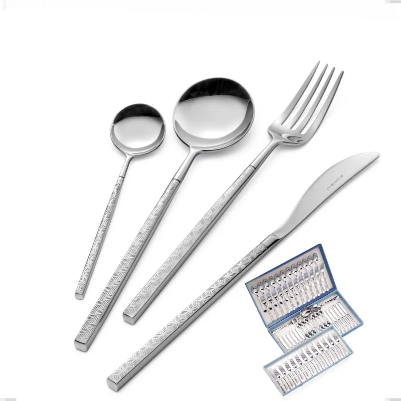 Offerta Astuccio 75 pezzi Kyoto Origami, Acciaio inox (Aisi 304) inox lucido Eme Posaterie