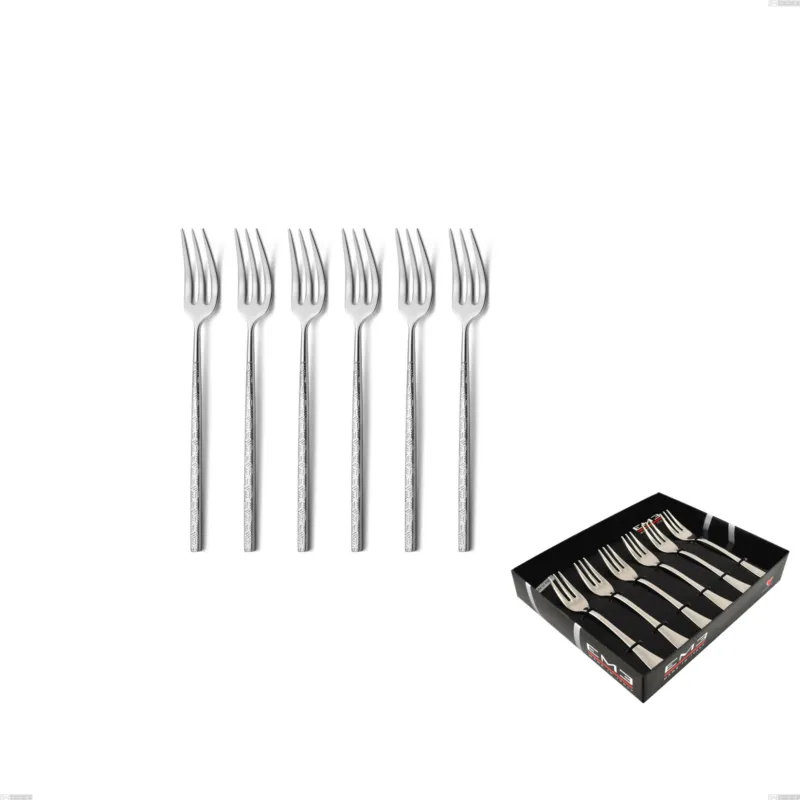 Direttamente Dal Produttore Confezione vetrina 6 pezzi forchettine dolce Kyoto Origami, Acciaio inox (Aisi 304) inox lucido Eme Posaterie