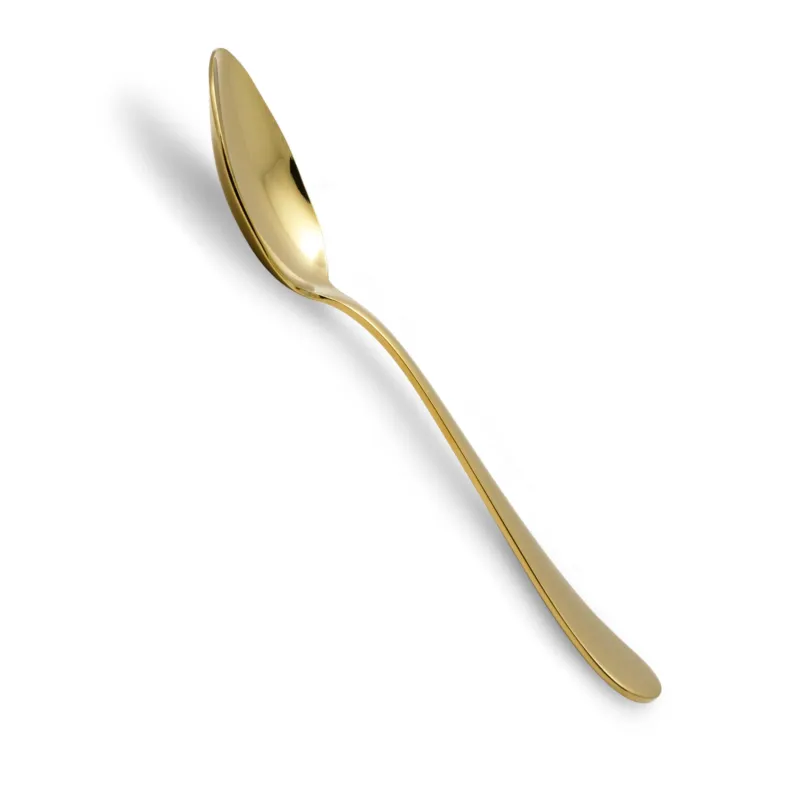 Cucchiaino da Caffè Modello Serena confezione 6 pezzi IN PVD Oro Lucido acciaio inox 18.10 AISI304 2.5 mm in Confezione di cartone Rivadossi Popolare