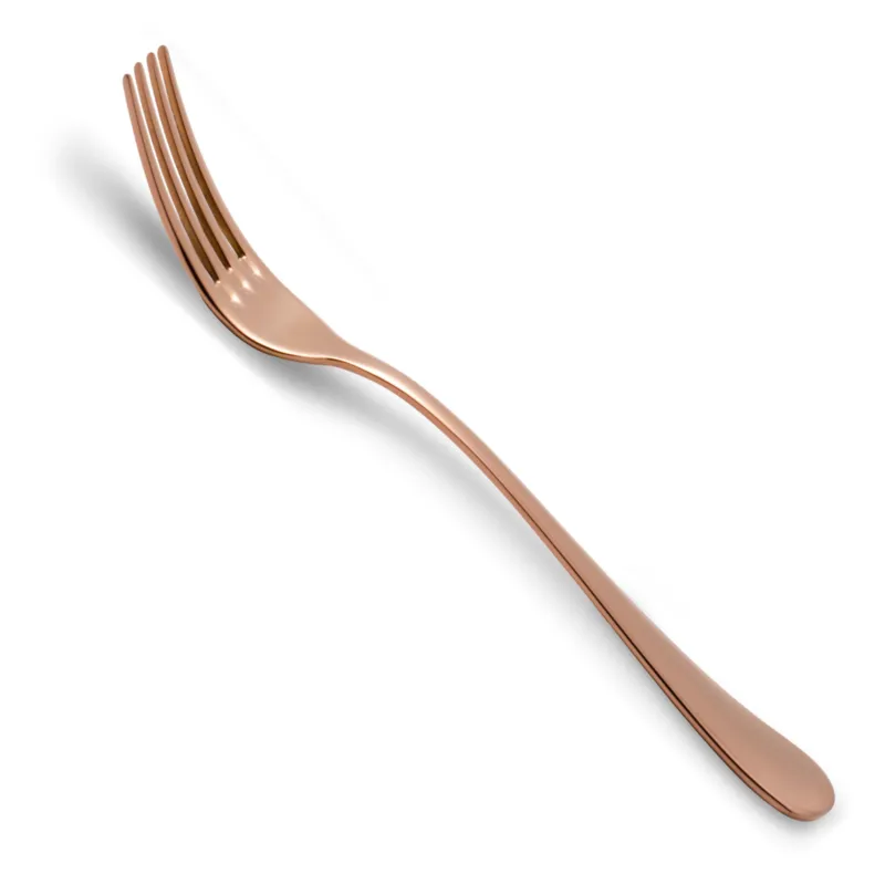 Promozione Forchetta da tavola Modello Serena confezione 6 pezzi IN PVD RAME acciaio inox 18.10 AISI304 2.5 mm in Confezione di cartone Rivadossi