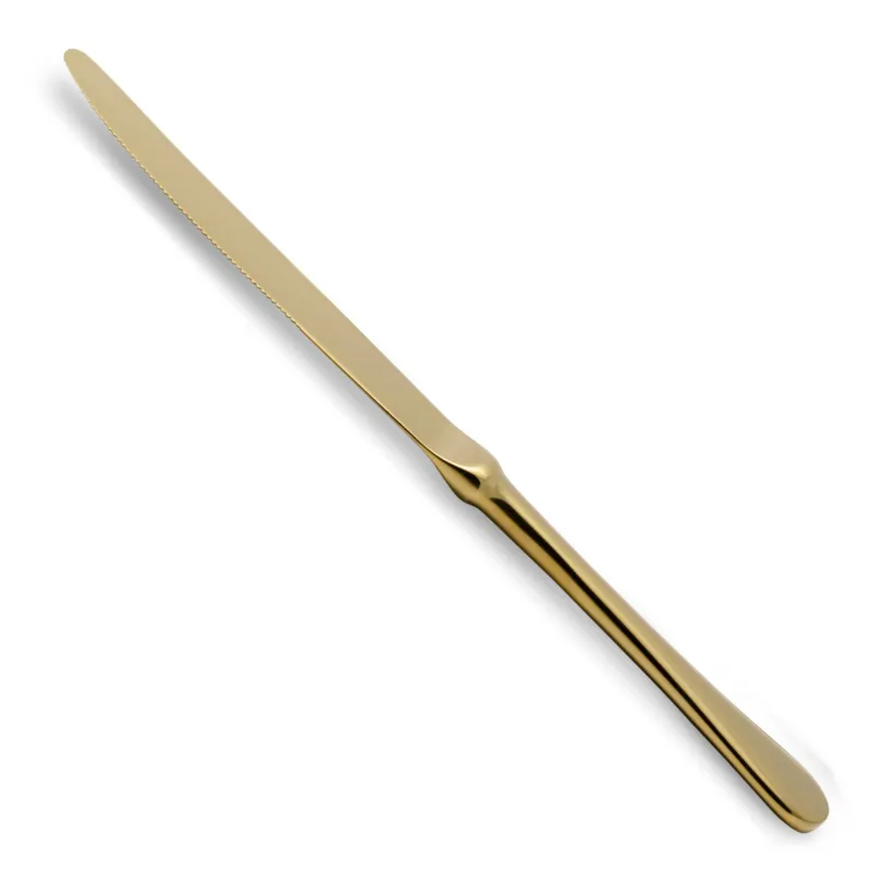 Coltello tavola seghettato 6 pezzi Modello Serena IN PVD Oro Lucido acciaio inox 18.10 AISI304 2.5 mm in Confezione di cartone Rivadossi Prezzo Conveniente