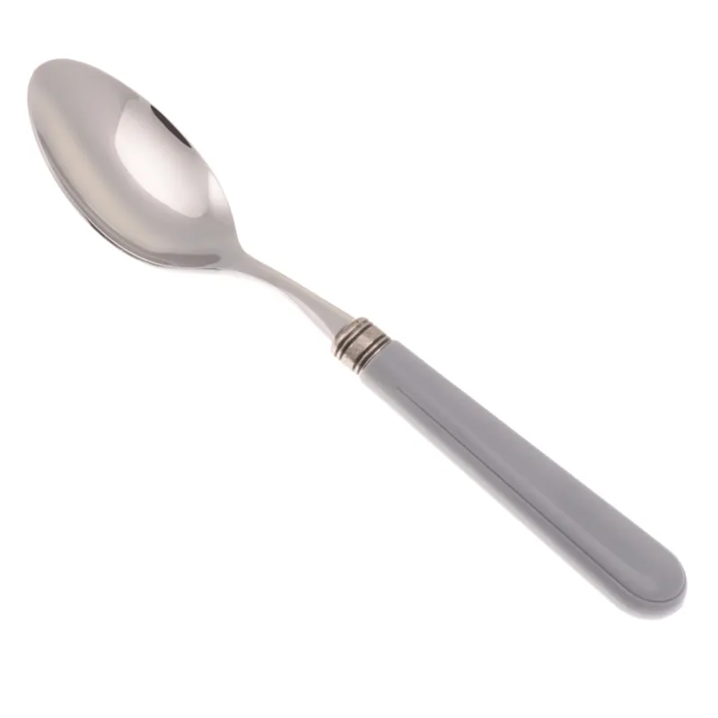 Cucchiaio da Tavola/Minestra modello Mistral Set di 6 Pezzi in acciaio 18.10 Lunghezza 26 cm manico in PPL lavabile in lavastoviglie Grigio Rivadossi Economico