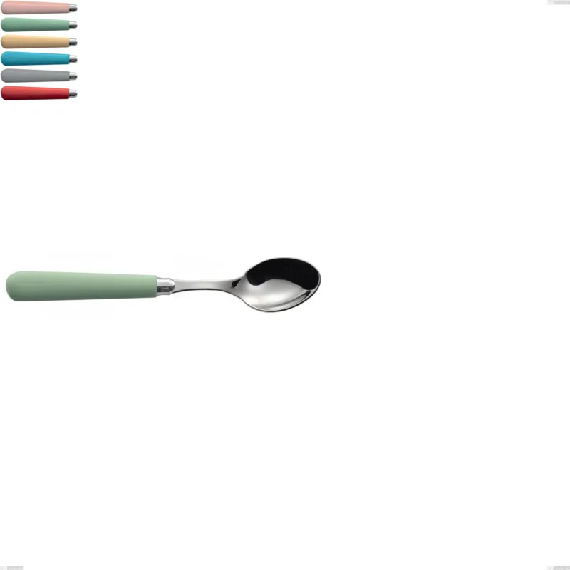 Must-Have Cucchiaio dolce macarons, Acciaio inox 18.10 lunghezza 158 mm manici in acrilico inox lucido Eme Posaterie rosa cipria 692