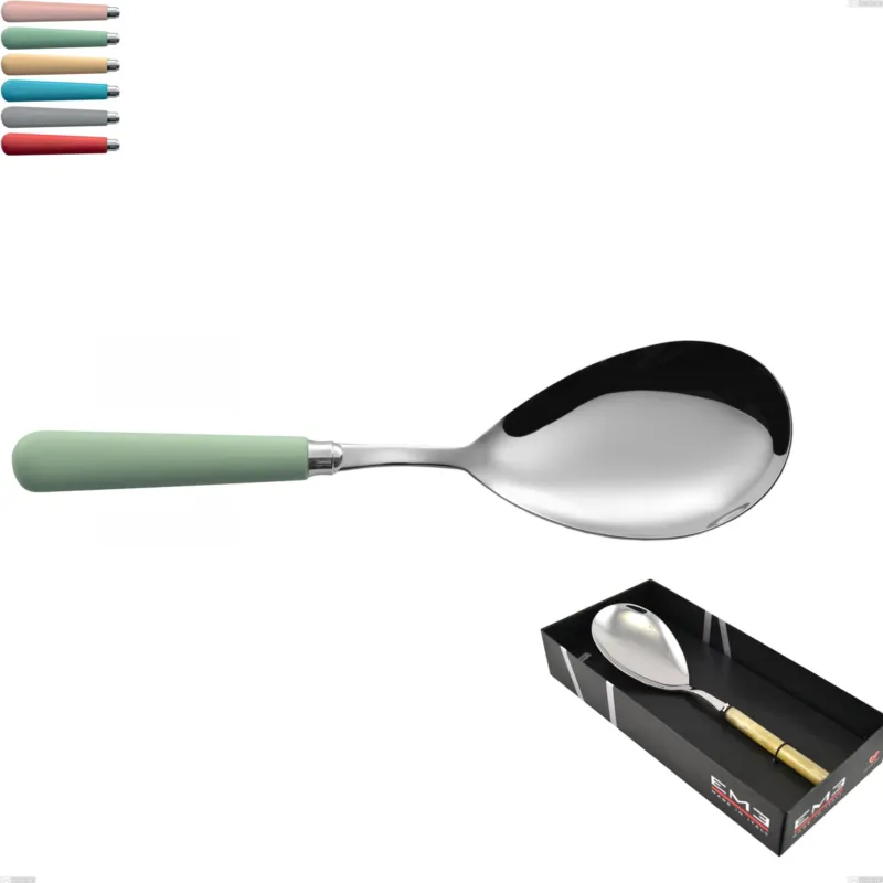 Confezione vetrina 1 pezzo pala riso macarons, Acciaio inox 18.10 manici in acrilico inox lucido Eme Posaterie rosa cipria 692 Offerta Lampo