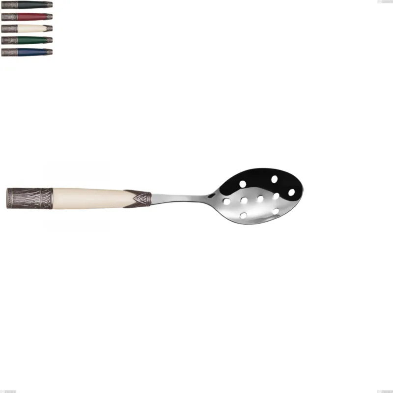 Bestseller Cucchiaione con fori aria, acciaio 18/10 aisi304 colorato Dimensioni 233 mm manico in Acrilico e Metallo Eme Posaterie blu 2