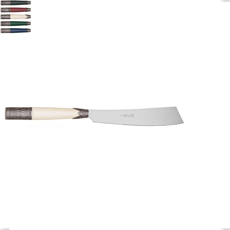 Coltello torta aria, acciaio 18/10 aisi304 colorato Dimensioni 231 mm manico in Acrilico e Metallo Eme Posaterie blu 2 Offerta Limitata