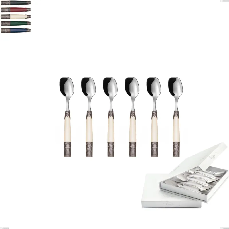 Promozione Confezione a libro 6 pezzi cucchiaini gelato aria, acciaio 18/10 aisi304 colorato Eme Posaterie blu 2