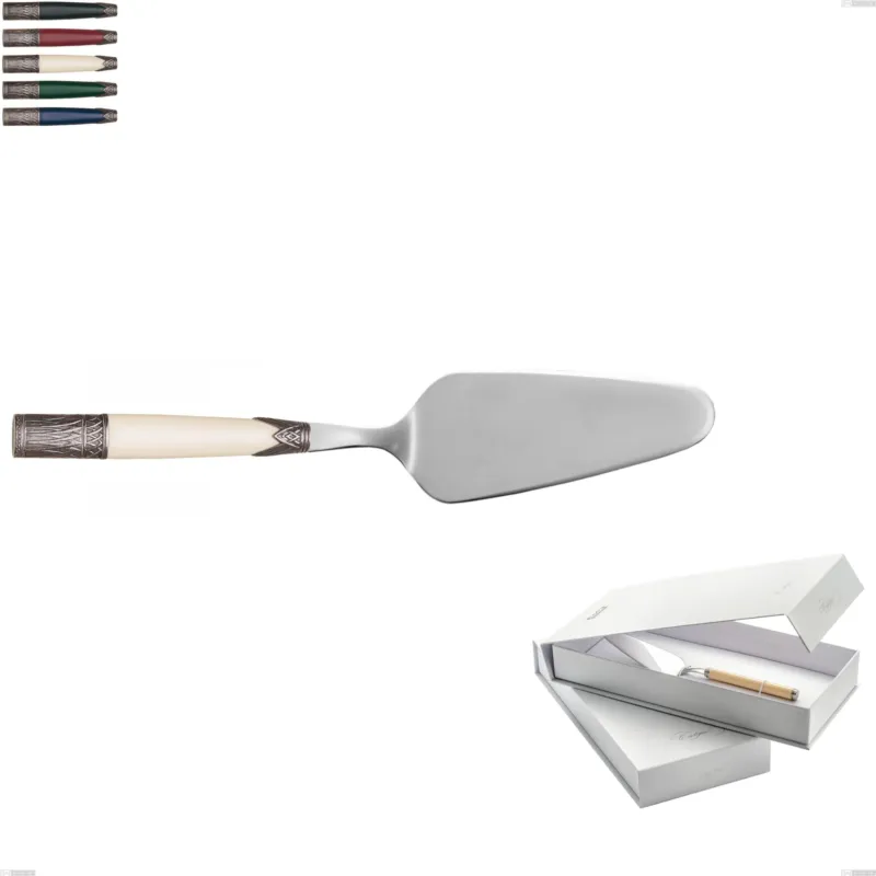 Confezione a libro 1 pezzo pala torta aria, acciaio 18/10 aisi304 colorato Eme Posaterie blu 2 Prezzo Di Fabbrica