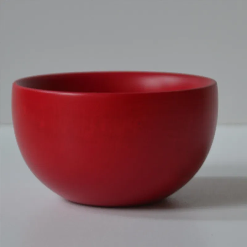 Ciotolina tornita a mano in legno massello Ø 10xh 06 cm per macedonia , gelato , pinzimonio , aperitivi Rosso Manzoni Pietro Pagamento Sicuro