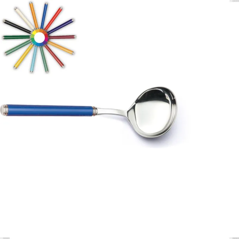 Nuova Collezione Cucchiaio salsa linea, Acciaio 18/10 (AISI304) inox lucido , manici in metacrilato lunghezza 200 mm Eme Posaterie nero 1