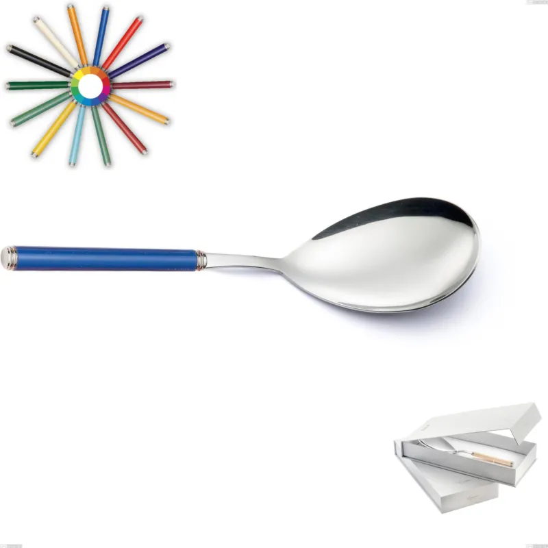 Confezione a libro 1 pezzo pala riso linea, Acciaio 18/10 (AISI304) inox lucido , manici in metacrilato Eme Posaterie nero 1 Promozione