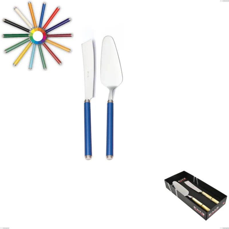 Miglior Prezzo Confezione vetrina 2 pezzi,paletta più coltello dolce da servizio linea, Acciaio 18/10 (AISI304) inox lucido , manici in metacrilato Eme Posaterie nero 1