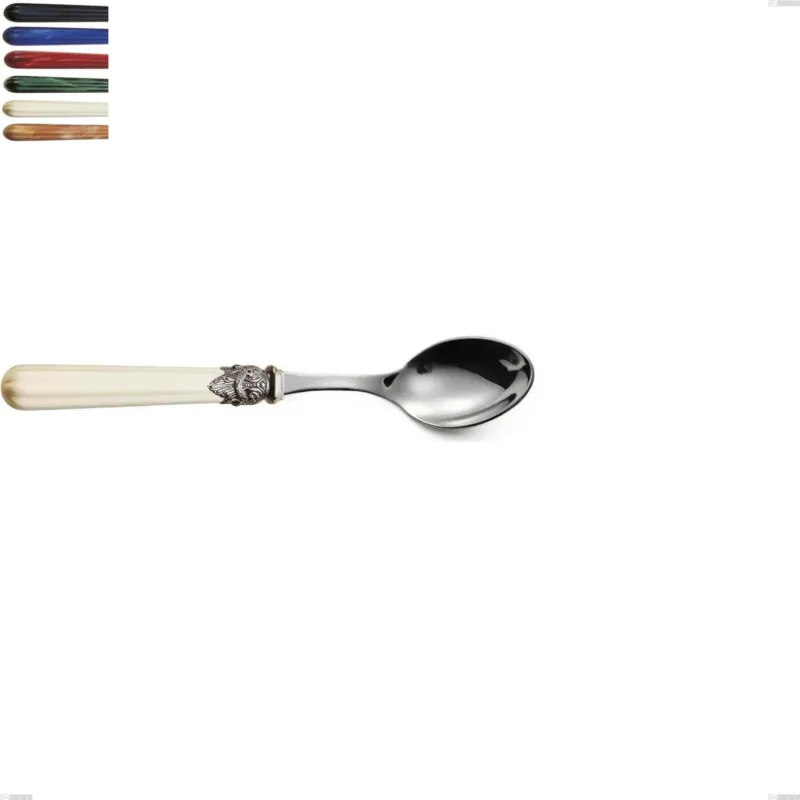 Cucchiaio dolce versailles, Acciaio 18/10 AISI 304 Lucido manicatura acrilico , lunghezza 158 mm Eme Posaterie blu 2 Prezzo Ridotto