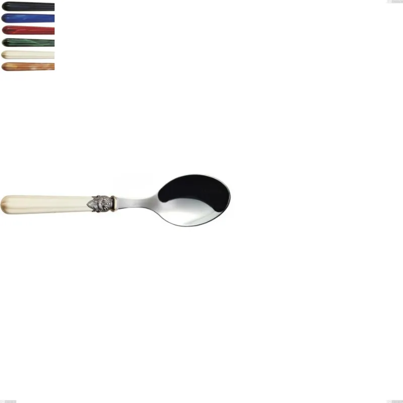 Cucchiaino moka versailles, Acciaio 18/10 AISI 304 Lucido manicatura acrilico , lunghezza 138 mm Eme Posaterie blu 2 Pagamento Sicuro