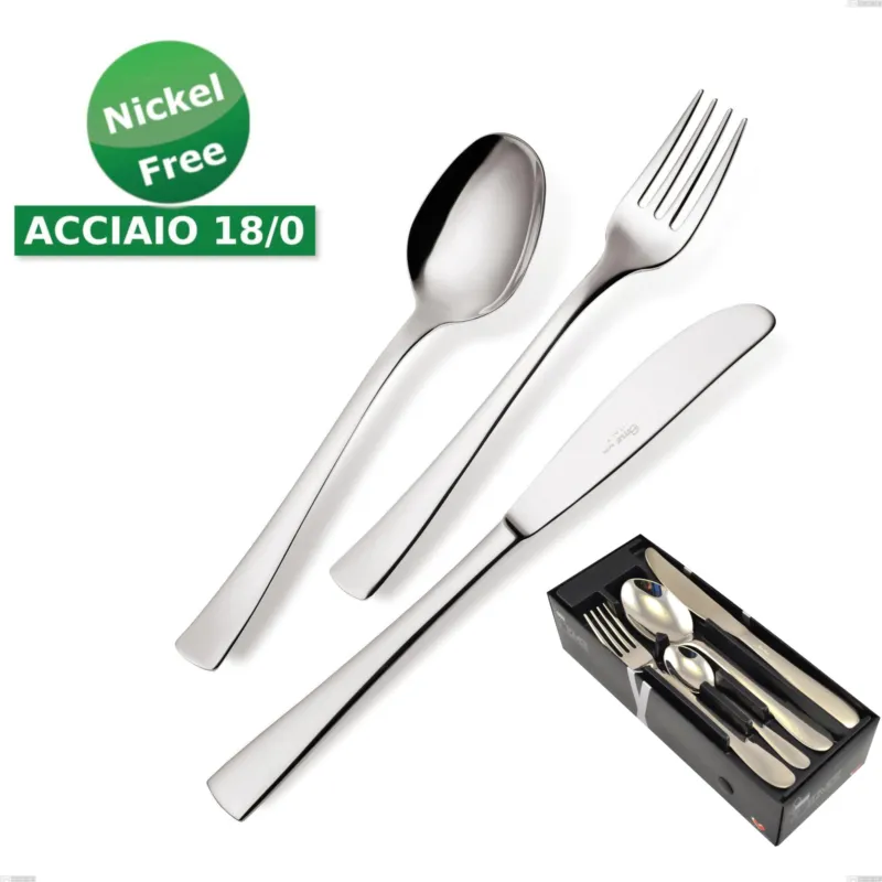Quantità Limitata Confezione salvaspazio 24 pezzi coltello economico Alfa 18/0 nichel free, (Acciaio 18/ C) Nichel Free, spessore 2 mm Eme Posaterie