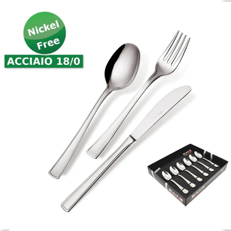 Compra Online Confezione vetrina 6 pezzi moka Ambassador 18/0 nichel free, (Acciaio 18/ 0) Nichel Free, spessore 2 mm Eme Posaterie