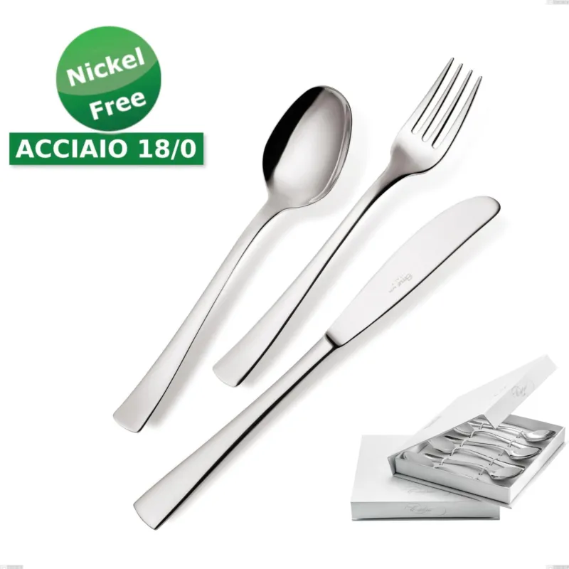 Nuovo Arrivo Confezione a libro 6 pezzi cucchiaini caffè Alfa 18/0 nichel free, (Acciaio 18/ C) Nichel Free, spessore 2 mm Eme Posaterie
